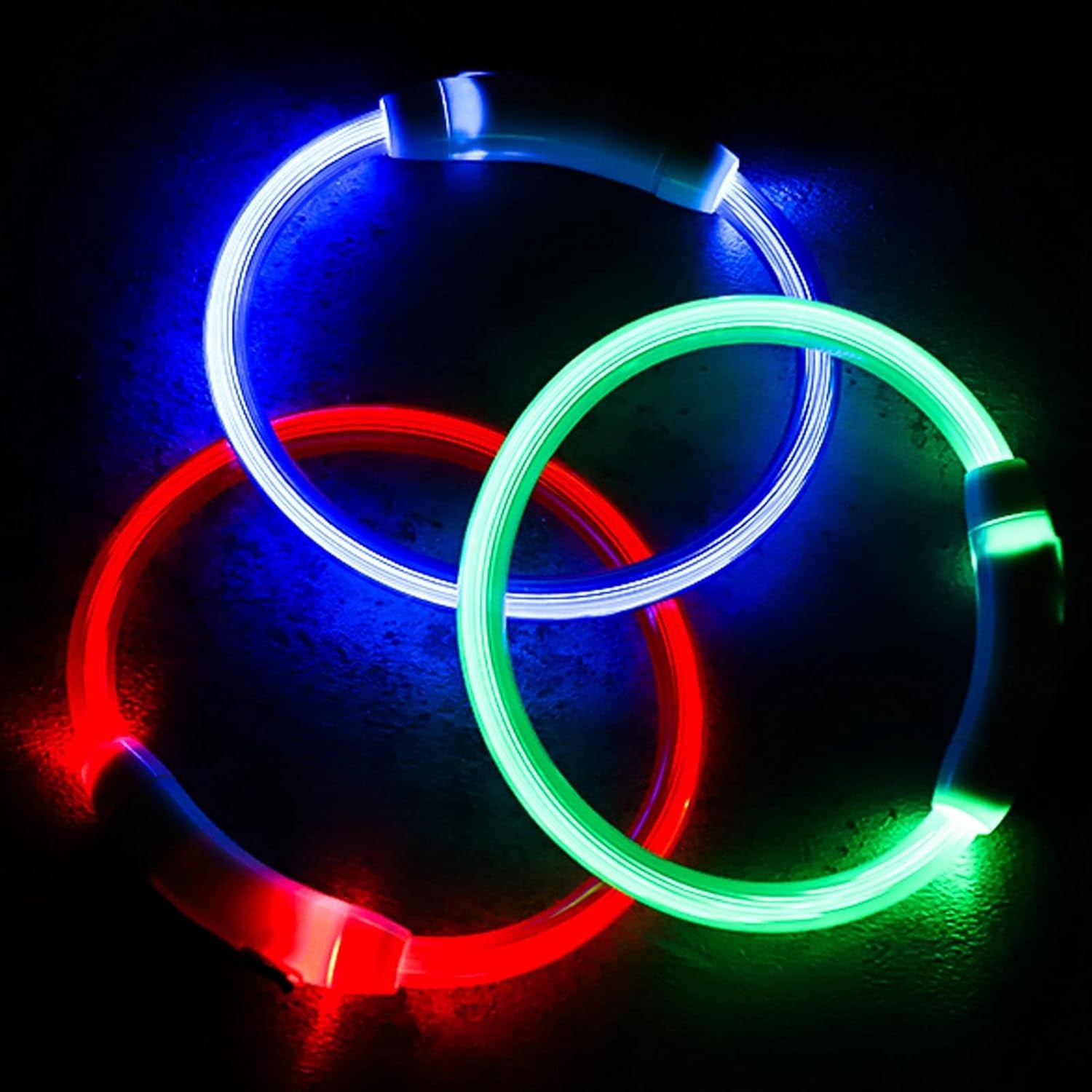 Light up Dog Collar, Dog Collar Light LED Dog Collar Rechargeable Rechargeable Flash Dog Necklace Light Glow in the Dark Dog Collar Lighted Dog Collar for Large Medium Small Dogs